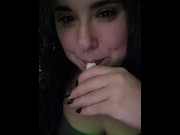 Preview 1 of Smoking Slut Shows you her Tits!