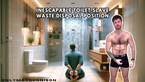 Inescapable toilet slave waste disposal position