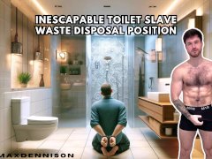 Inescapable toilet slave waste disposal position