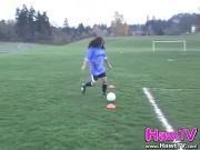Preview 2 of Soccer sluts flashing the coach