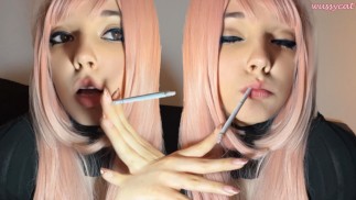 Cute Egirl Smoking slim cigarette (full vid on my 0nlyfans/ManyVids)