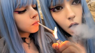 另类可爱的女孩抽烟（我的 0nlyfans/ManyVids 上的完整视频）