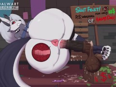 Loona is railed hard by flying big furry cock