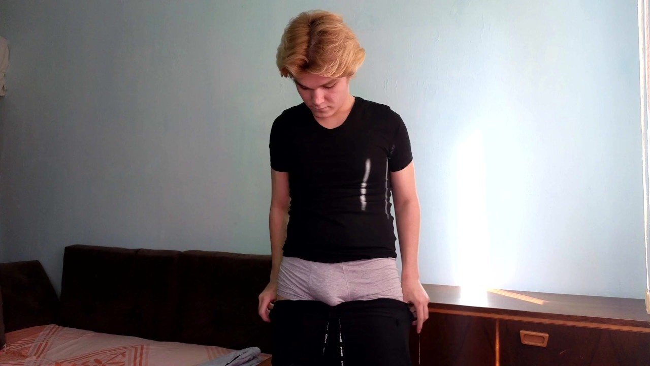 Try on haul naked  college boy , sweatpants, underwear