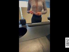 I was getting so horny at gym by showing my boobs