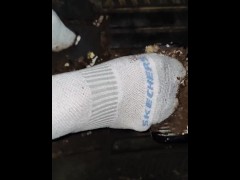 Smashing cake on my break pedal in my socks and jeans 360 view