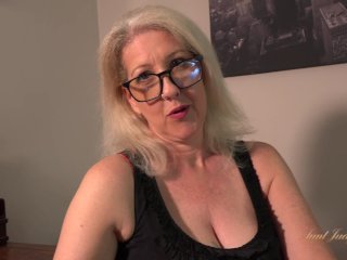 Screen Capture of Video Titled: Aunt Judy's XXX - Busty Mature Boss Lady Mrs. Maggie Interviews You for a Job (POV)
