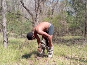 Preview 3 of Handsome hunk going for a cumshot in the woods