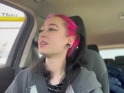 Preview 4 of Vlog # 1 First PUBLIC DRIVE-THRU ORGASMS, Shower + Pussy Shaving, Smoking + Blowjob, REAL Orgasms!