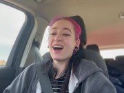 Preview 5 of Vlog # 1 First PUBLIC DRIVE-THRU ORGASMS, Shower + Pussy Shaving, Smoking + Blowjob, REAL Orgasms!
