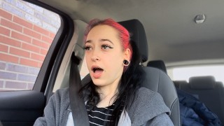 Vlog # 1 First PUBLIC DRIVE-THRU ORGASMS, Shower + Pussy Shaving, Smoking + Blowjob, REAL Orgasms!