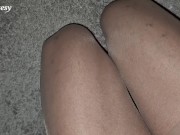 Preview 1 of Shinny Sheer Satin Pantyhose POV Sissy Femboy Trans Tgirl