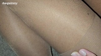 Shinny Sheer Satin Pantyhose POV Sissy Femboy Trans Tgirl