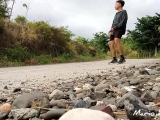 mario the exhibitionist masturbating in the road side Video