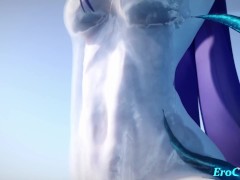 Honkai Acheron gets both of holes penetrated while covered in hot cum