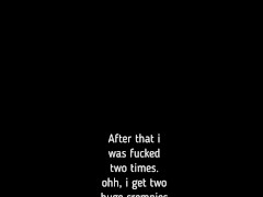 make pussy ready for two cocks. with 22 inch dildo