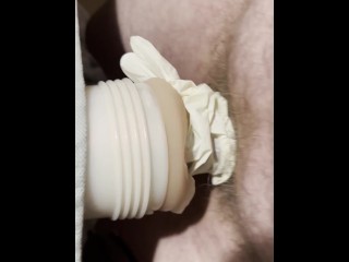 Latex  and Fleshlight Sexting Fun Come on Gloved Hand Video