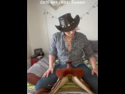 Preview 2 of Saddle Up: Real Life Butch Fucks 9.5 inch THRUSTING Dildo