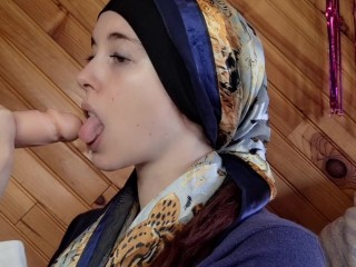Beautiful Muslim Girl Gets Dressed for Class but wants Super first