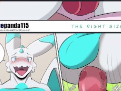 Furry Comic Dub: The Right Size (anal anthro big penis blowjob caught creampie cum in mouth)