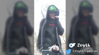 Emo Boy Outdoor Smoke in Chastity and Plug