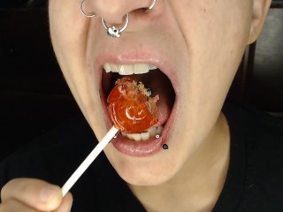 Pierced Tongue Lips  Lollipop Licker Video