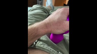 Short with pants on and a vibrator into a ruined orgasm