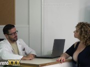 Preview 1 of A milf with big natural tits arrives at the doctor's office, we fuck and I cum in her mouth