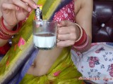 Sexy bhabhi makes yummy coffee from her fresh breast milk for devar by squeezing out her milk in cup