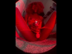 petite ebony creamy teen ride dildo then uses vibrator to squirt all over your screen