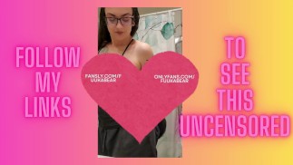 Adorable curvy girl next door showers and shows off tattoos for you