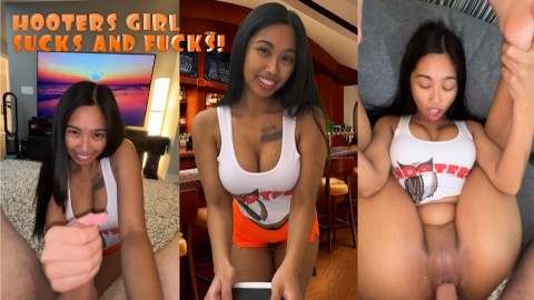 Fodendo a garçonete hooters sacanagem!