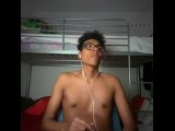 Cute Teen with Glasses Cums while watching Porn