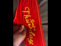 Thursday red panties with hard dick