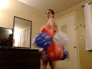 Dança Saltando Balão Estourando