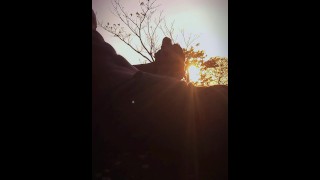 Guy masturbates outside until he cums
