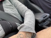 Preview 2 of Jerking Him Off and Sucking Big Cock While Driving with Jamie Stone