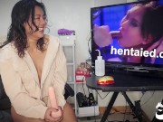 Preview 6 of How to Jerk Off to an Asian Ninja Getting Cum Pumped by 2 Demons - Watch and Wank with Me