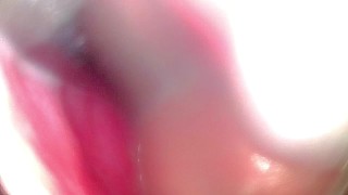 Camera in echte, roze vagina neemt enorme creampie op (baarmoederhals POV) - Koppel Keyla & Lucas