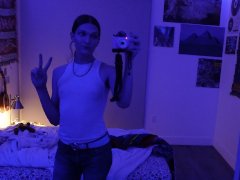 Sexy trans girl strips and plays with her dick like a brat - Russian Latina petite tattoos feet clit
