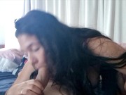 Preview 6 of 18 year old brunette gypsy sucking cock and finishing on her face