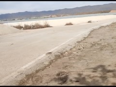 We saw that this skinny girl not only didn't mind showing herself naked in public but also masturbat