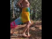 Preview 4 of Stunning GILF dancing naked in the forest