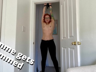 Domme gets dommed: tied up and begging to be released - full video on Veggiebabyy Manyvids Video