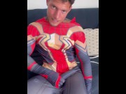 Preview 1 of Hunk Spiderman Playing With His Fat Cock🍆BoyGym