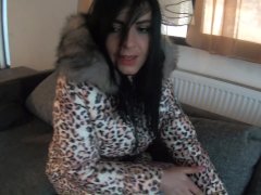 MilfyCalla face fucking and Cumming over my Glossy Puffer Jacket linner 166
