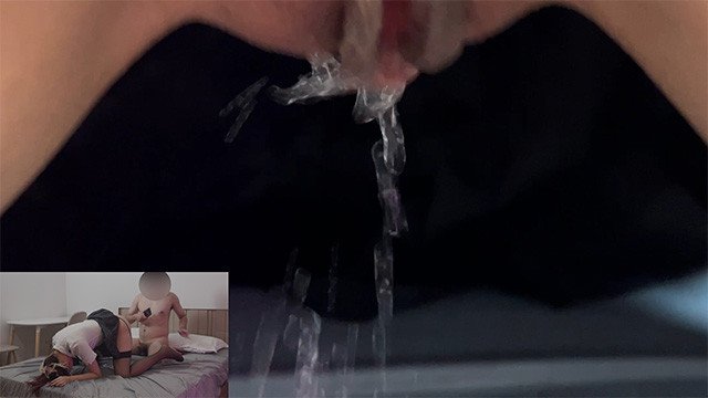 Girl in school uniform squirting