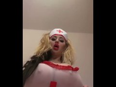 New nurse with big natural tits jumps on top