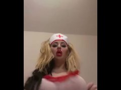 New nurse with big natural tits jumps on top