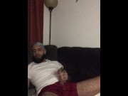 Preview 2 of Domgotdabomb BBC bust a huge load jacking off moans and dirty talk